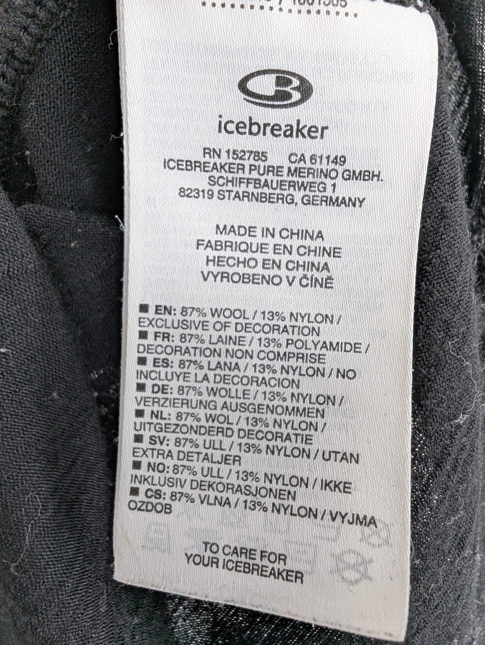 Icebreaker Merino Wool Black Long Sleeve Tee baselayer Size Small - Picture 6 of 6
